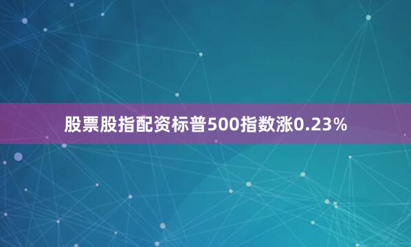 股票股指配资标普500指数涨0.23%